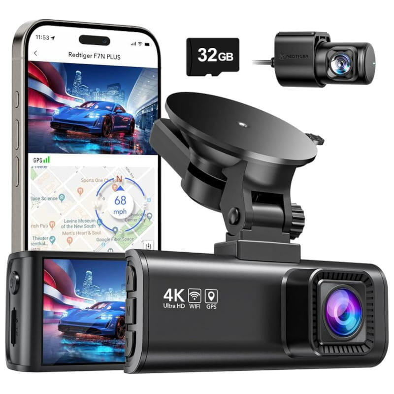Redtiger F7np Wifi Gps - Dash Cam Con Cámara Trasera