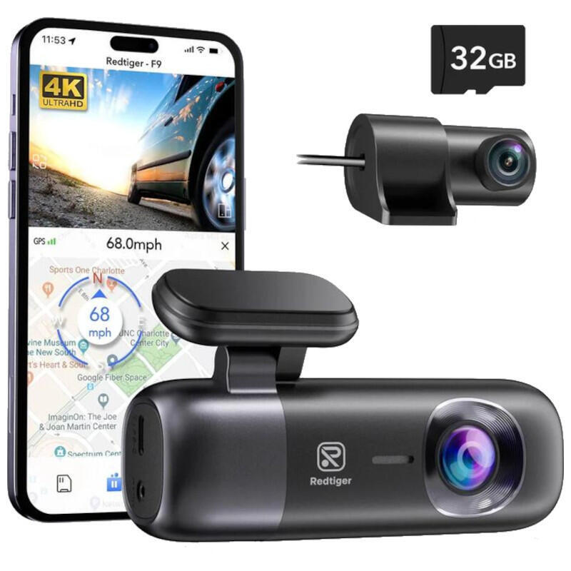 Redtiger F9 4k Wifi - Dash Cam Con Cámara Trasera