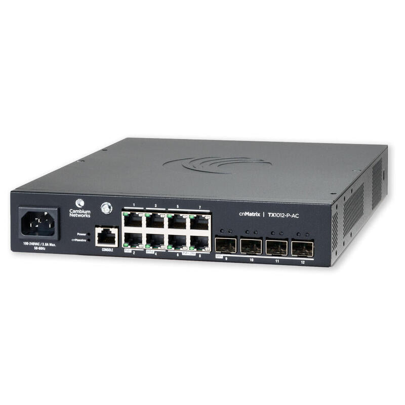 Cambium Networks Cnmatrix Switch Tx1012-P-Ac Gestionado L2/L3 Gigabit Ethernet (10/100/1000) Energía Sobre Ethernet (Poe) Negro