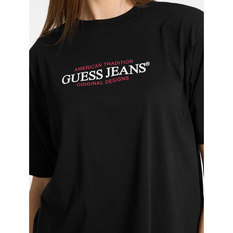 Camiseta Guess Para Mujer American Tradition Holgada Talla L - W4yi08k8hm0 Negra