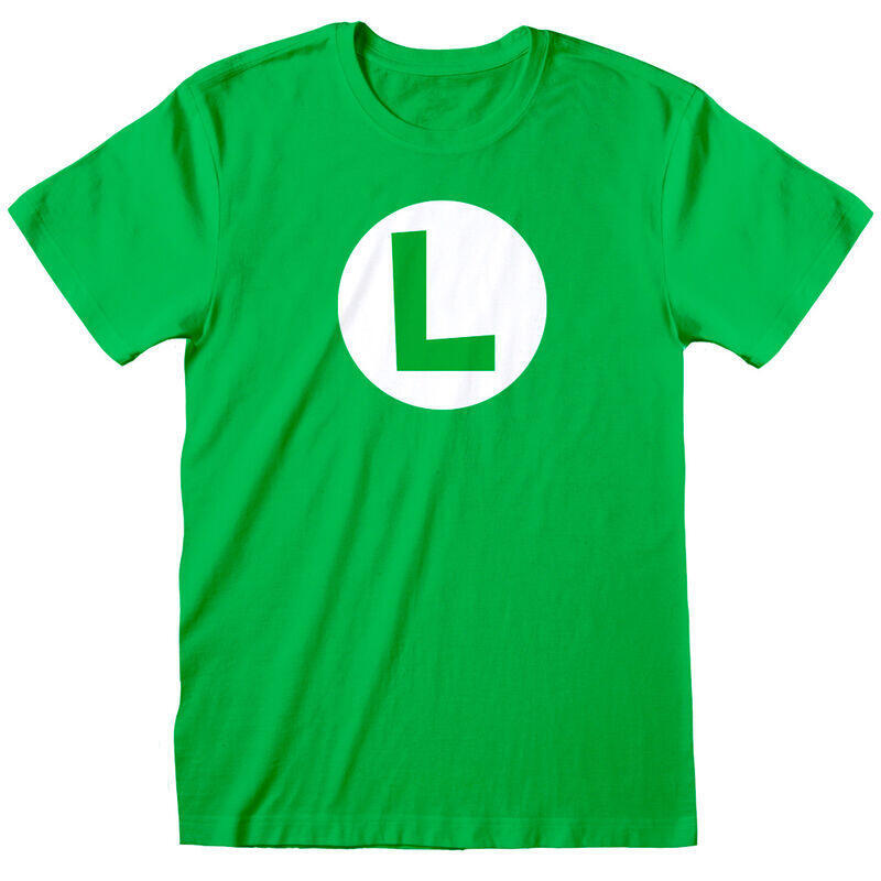Camiseta Luigi Badge Super Mario Bros Adulto Talla Xl