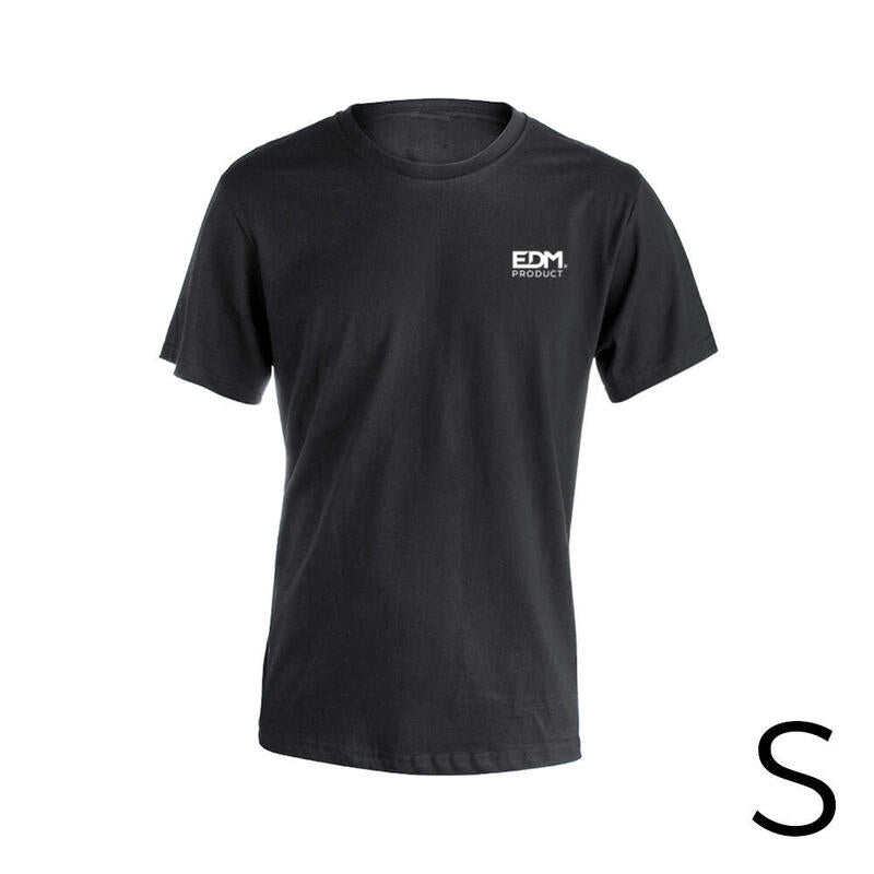 Camiseta Negra Talla-S Manga Corta Bordado