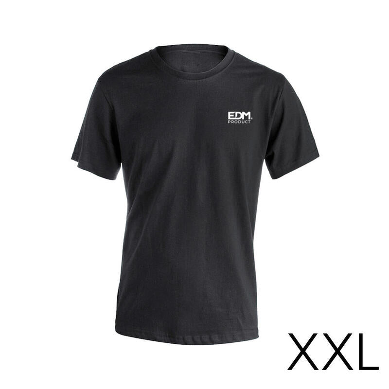 Camiseta Negra Talla-Xxl Manga Corta Bordado