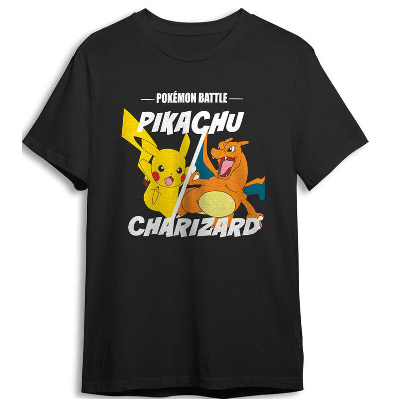 Camiseta Pikachu Vs Charizard Pokemon Infantil Talla 12