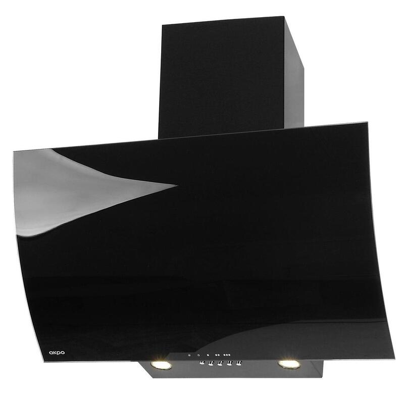 Campana Akpo Wk-4 Clarus 60 Black 600 Mm Vidrio Negro Doblado Frontal