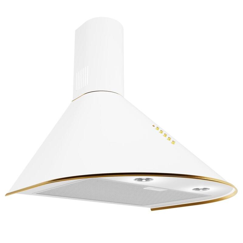 Campana De Chimenea Akpo Wk-4 Dandys Gold 60 Cm 450 M3/H, Blanco