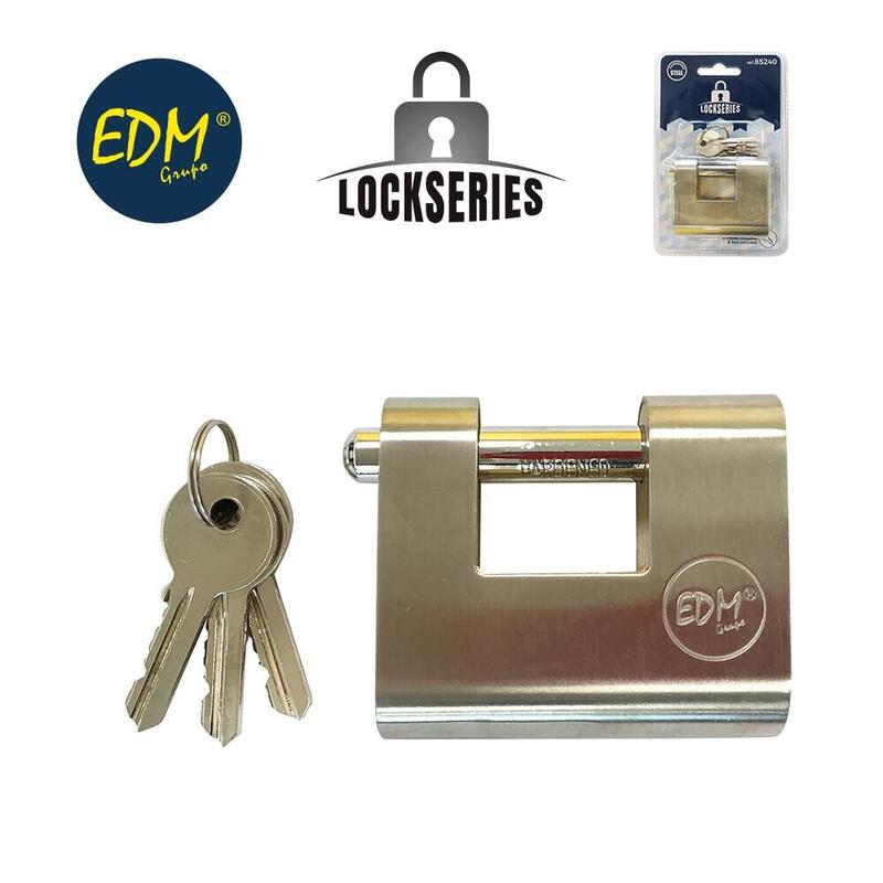 Candado De Laton Reforzado De Seguridad 60,5x53x25,5mm Blister Edm