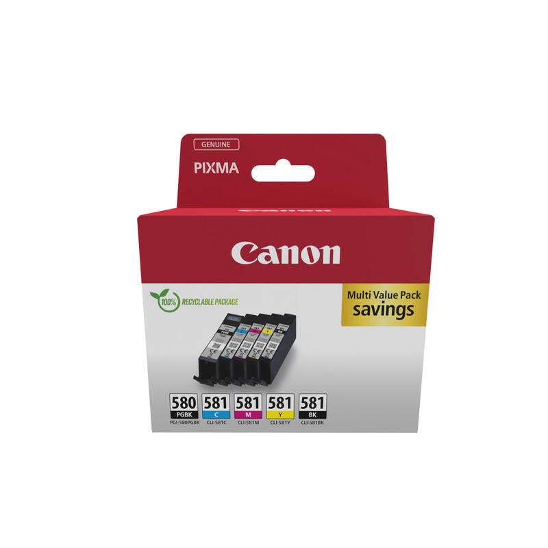 Canon 2078c007 Cartucho De Tinta 5 Pieza Original Negro, Azul, Cian, Magenta, Amarillo