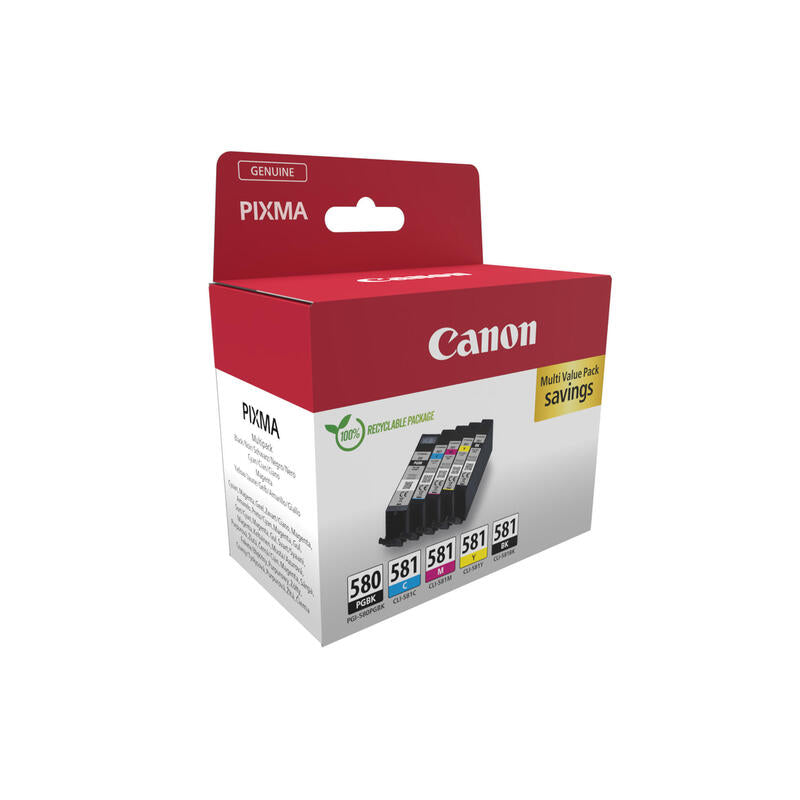 Canon 2078c007 Cartucho De Tinta 5 Pieza Original Negro, Azul, Cian, Magenta, Amarillo