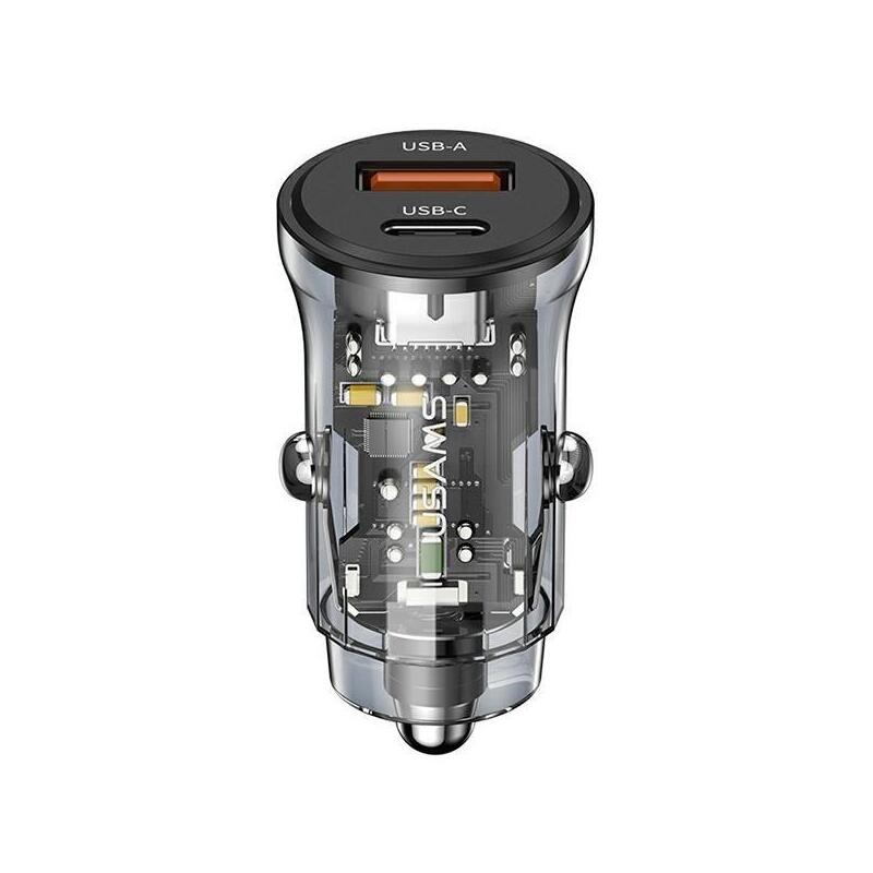 Car Charger 30w 1xusb+1 1xusb-C Fast Charge