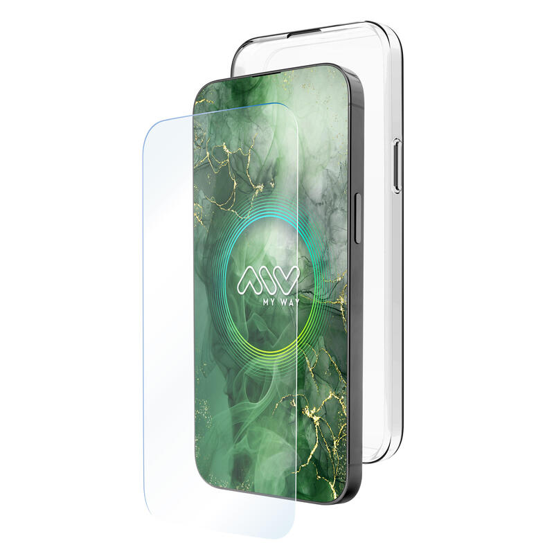 Carcasa Myway Para Apple Iphone 16 Plus Transparente + Protector Pantalla Cristal Templado