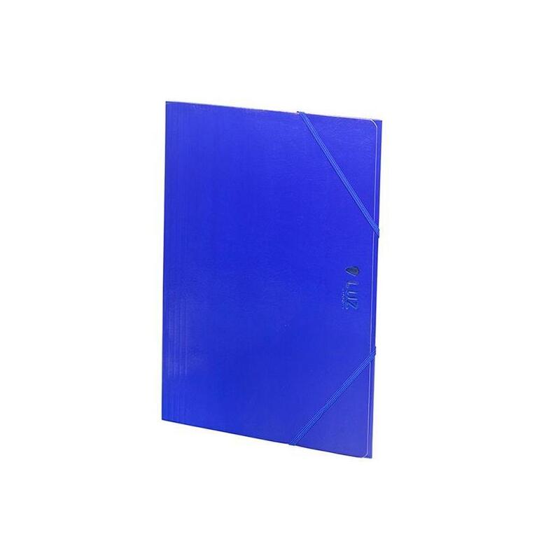 Carchivo Carpeta 3 Solapas Folio C/Gomas Cartón Brillo Luz Azul Marino