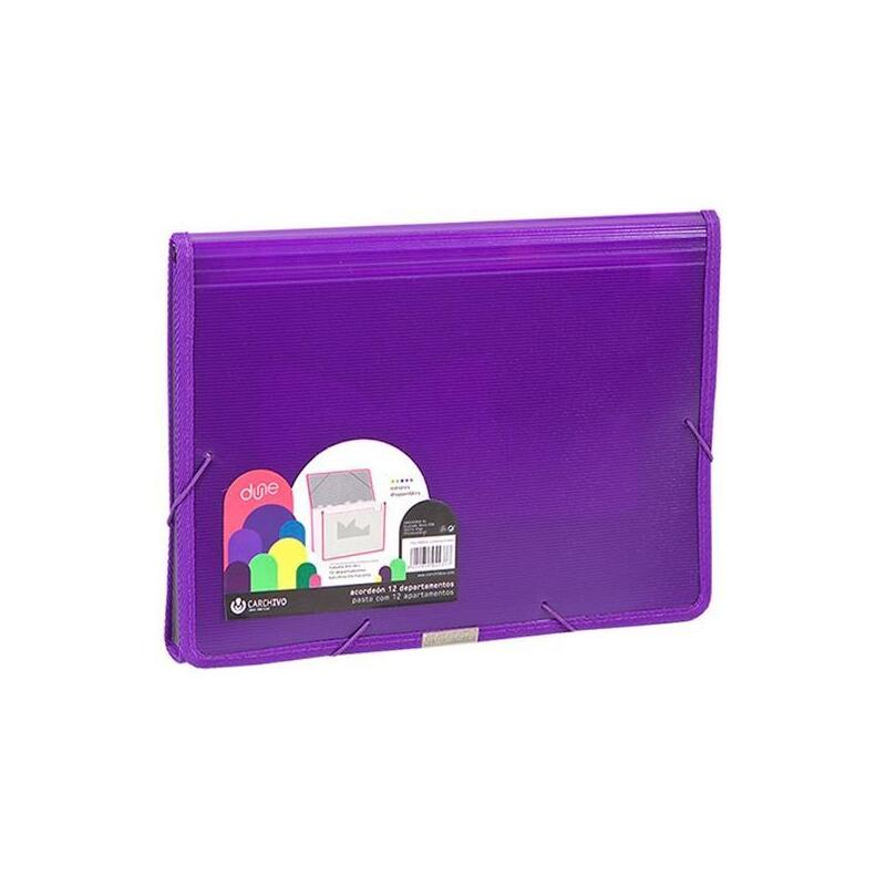 Carchivo Clasificador Acordeón Dune 13 Dptos Folio C/Goma Pp Rígido Acanalado Violeta