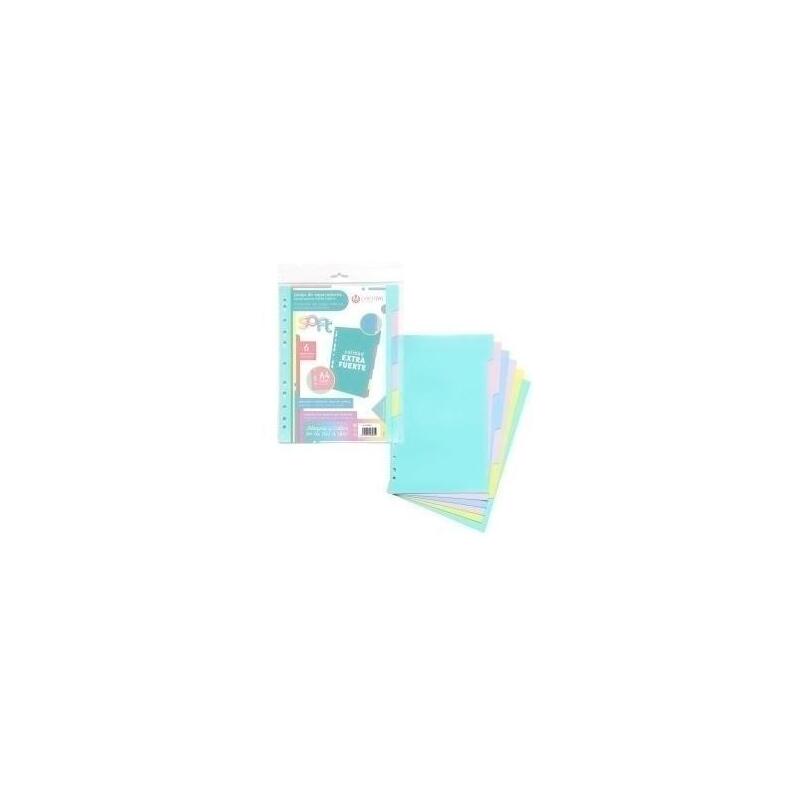 Carchivo Separadores Soft Multitaladro Pp Extra Fuerte 6 Posiciones A4 Surtido