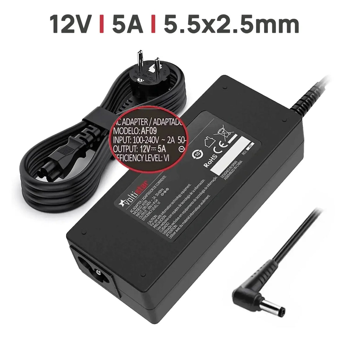 Cargador 12V 5A 60W 5.5X2.5 Mm | Tv Y Otros Aparatos Etc...