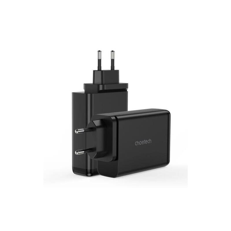 Cargador 140w Usb 4 Puertos, 2 Usb-C, 2 Usb-A, Gan Pd Negro Choetec