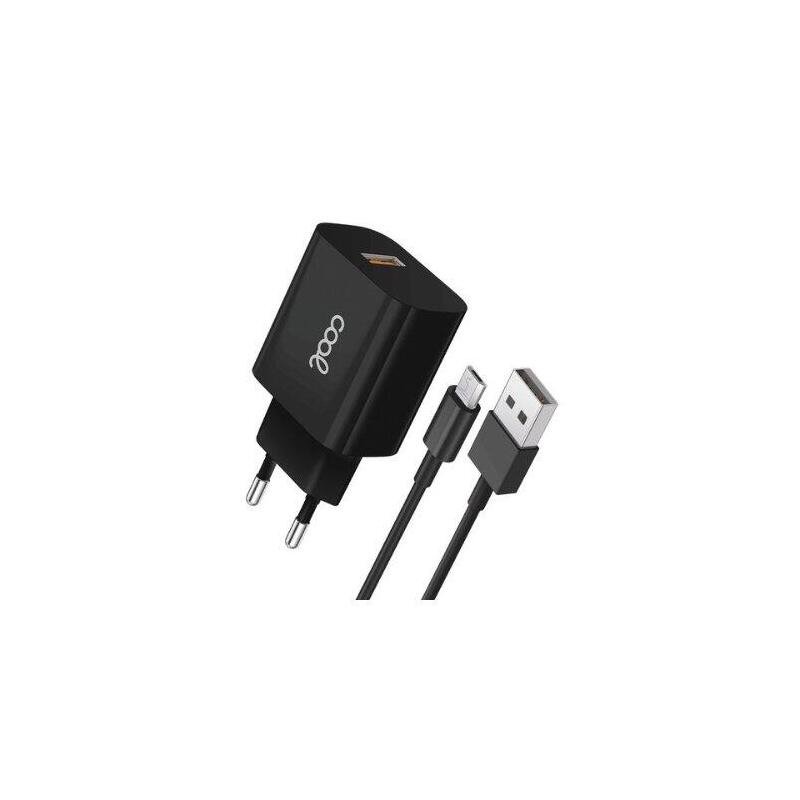 Cargador Cool Micro Usb 2.4 Amp Black Cable