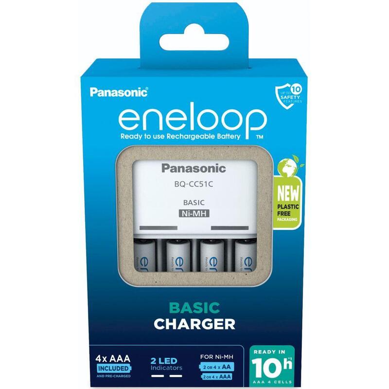 Cargador De BaterãA Panasonic Eneloop K-Kj51mcd04e Aa/Aaa, 10 Horas