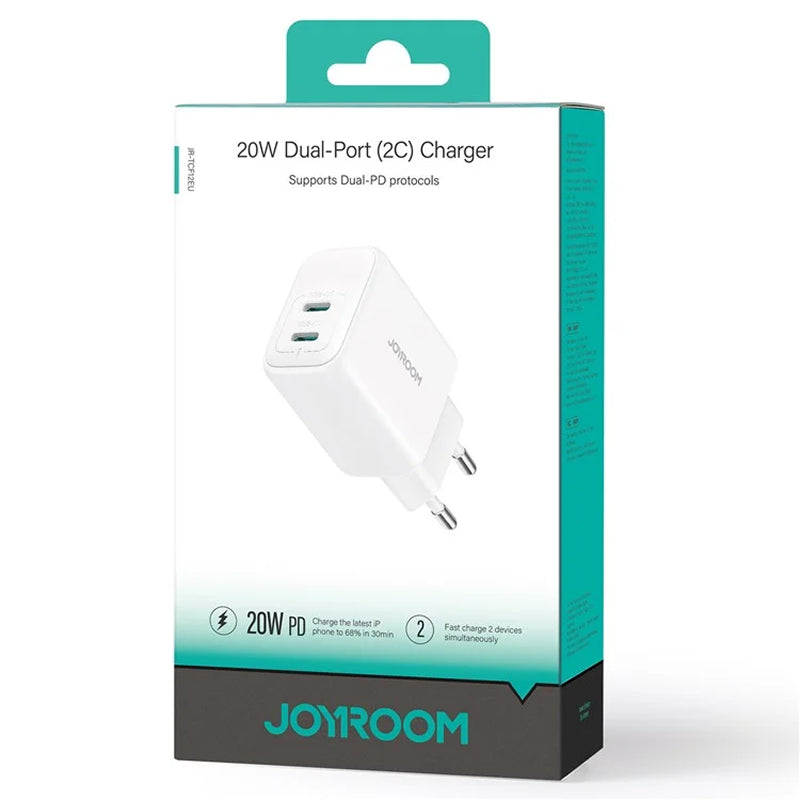 Cargador De Carga Rápida Joyroom Con Doble Puerto Tipo-C