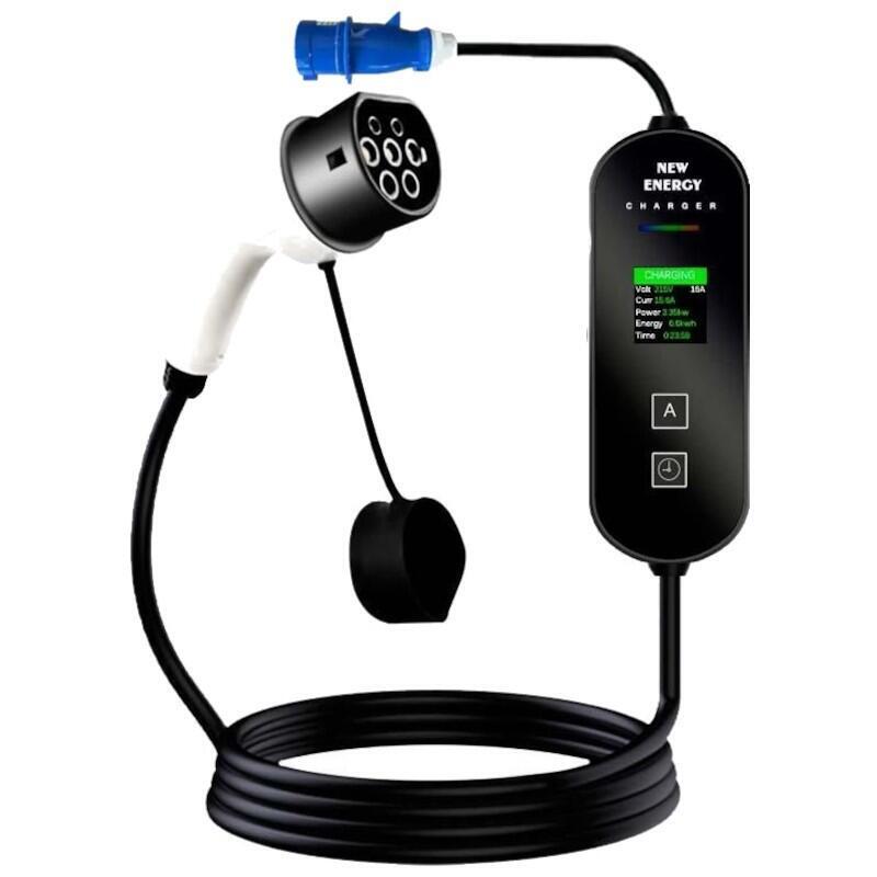 Cargador De Coche Eléctrico Ev Tipo 2 32a/7.0kw/5m Con Enchufe (3pin)