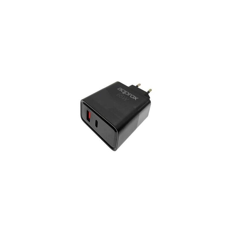 Cargador De Pared Approx Appusbwall65w 1xusb-C Pd 1xusb-A 65w Cable Usb-A A Usb-C Incluido
