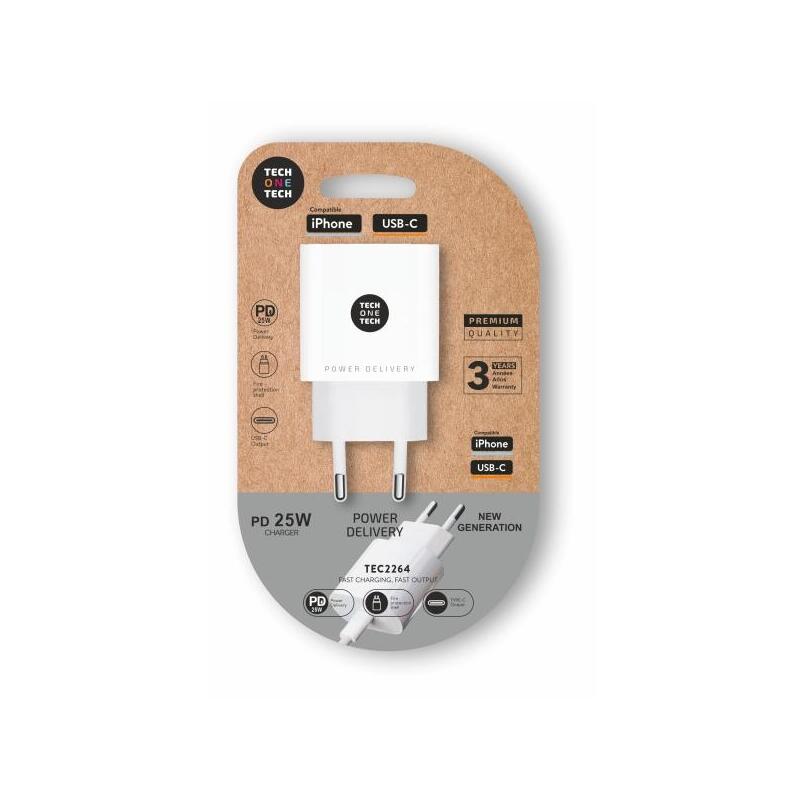 Cargador De Pared Techonetech Usb-C Pd 3.0 25w - Ultrarapido