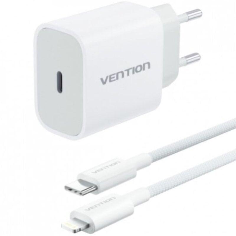 Cargador De Pared Vention G17w0-Eu 1xusb Tipo-C + Cable Lightning 20w