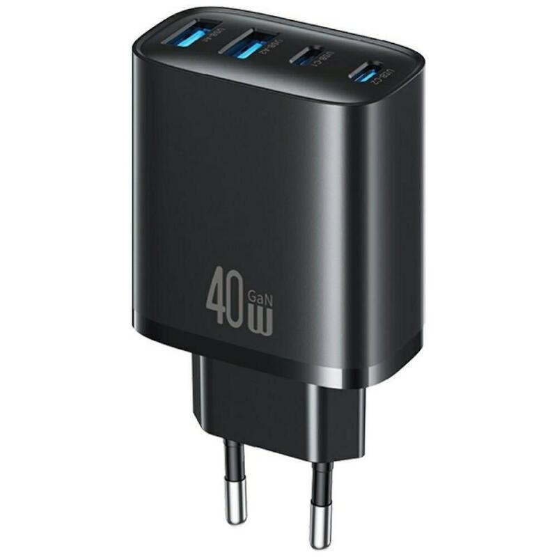 Cargador De Red 40w 2xusb-A 2xusb-C Negra