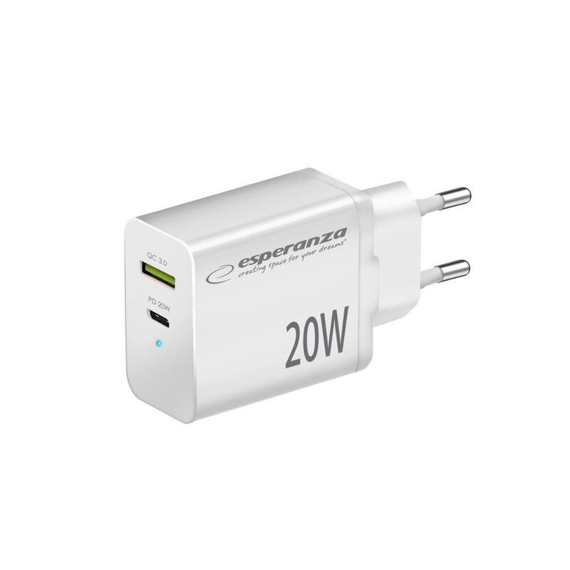 Cargador De Red Esperanza Ezc105w 20w Blanco