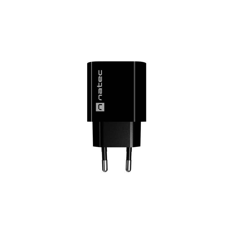 Cargador De Red Natec Ribera 1x Usb-A + 1x Usb-C 20w Negro