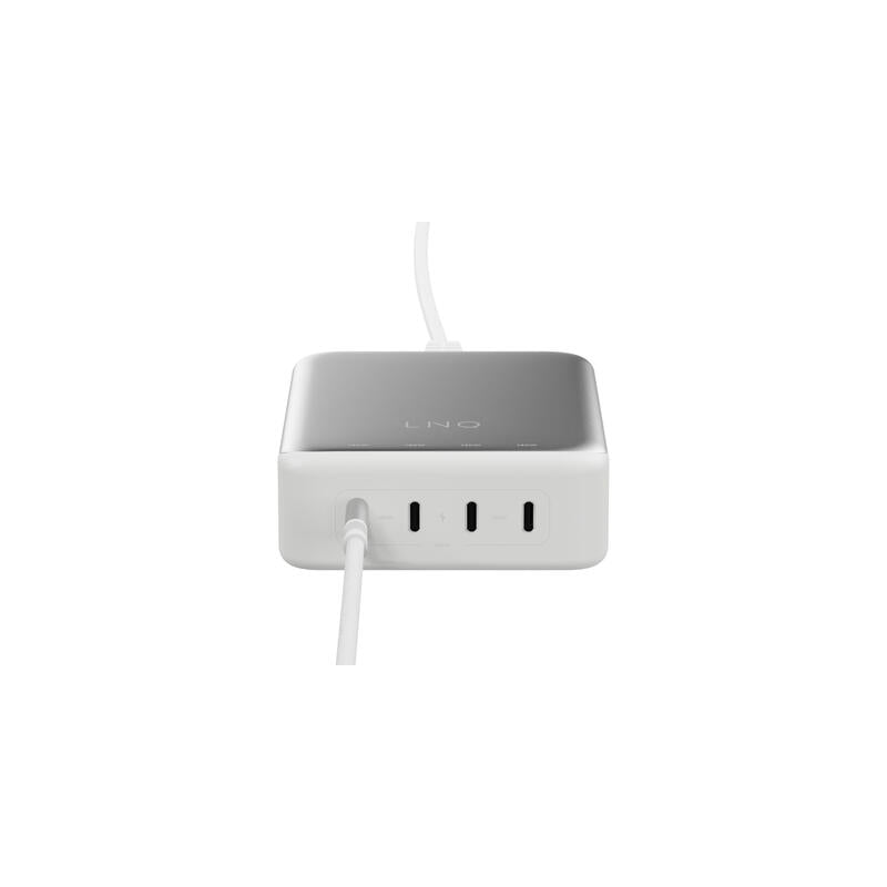 Cargador Escritorio 4xusb-C 240w Gan2 Plata Linq Hasta 240w/ 4xusb-C Pd/ 140w Máximo Por Puerto