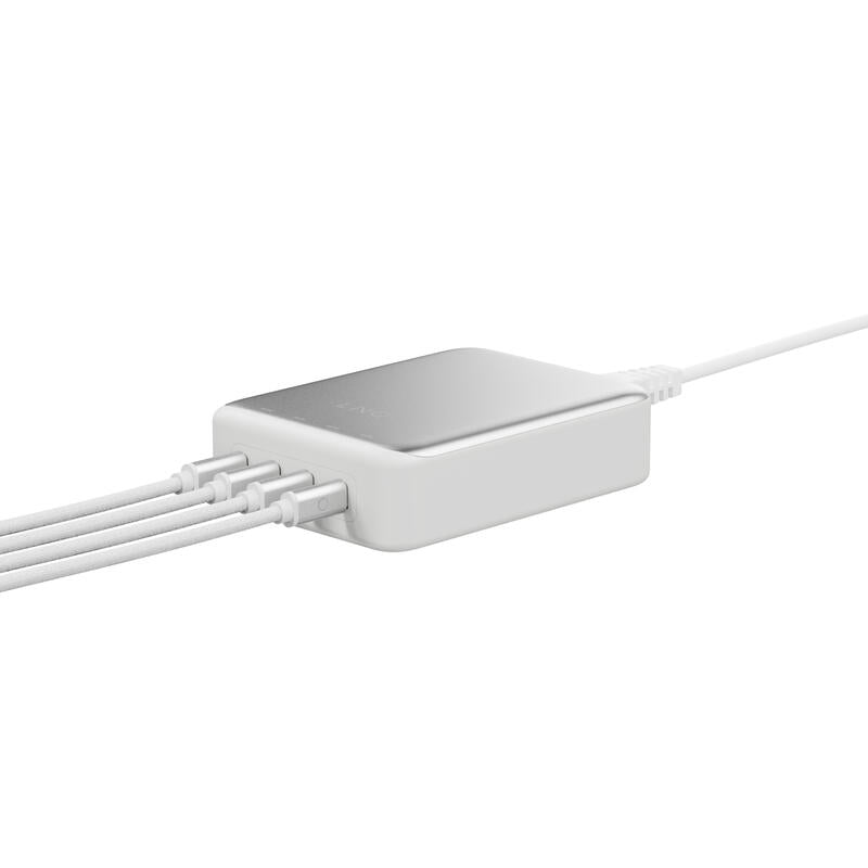 Cargador Escritorio 4xusb-C 240w Gan2 Plata Linq Hasta 240w/ 4xusb-C Pd/ 140w Máximo Por Puerto