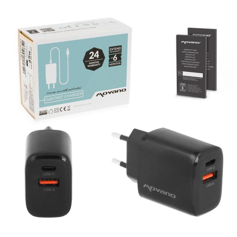 Cargador Gan 30w Usb-C Pd + Usb-A (Negra)