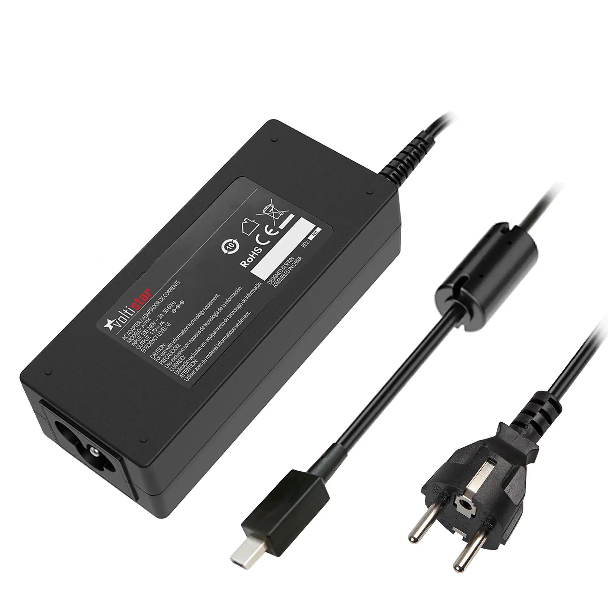 Cargador Mini Usb Para Portátil 12V 3.A 36W Negro