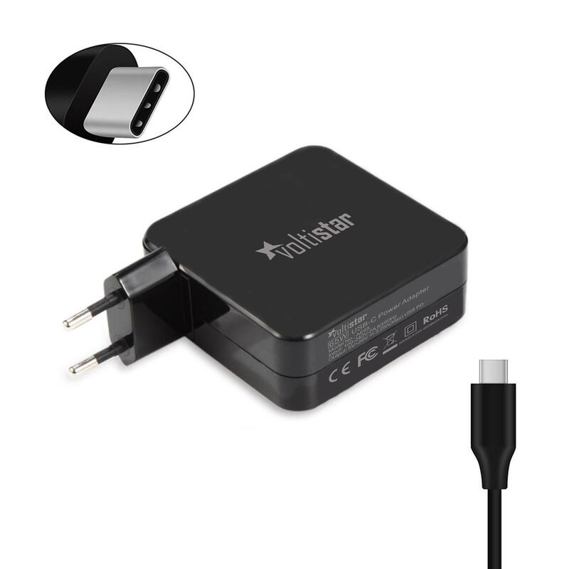Cargador Multivoltaje Usb C Para Portátil 5v 20v 3.25a 45w Negro