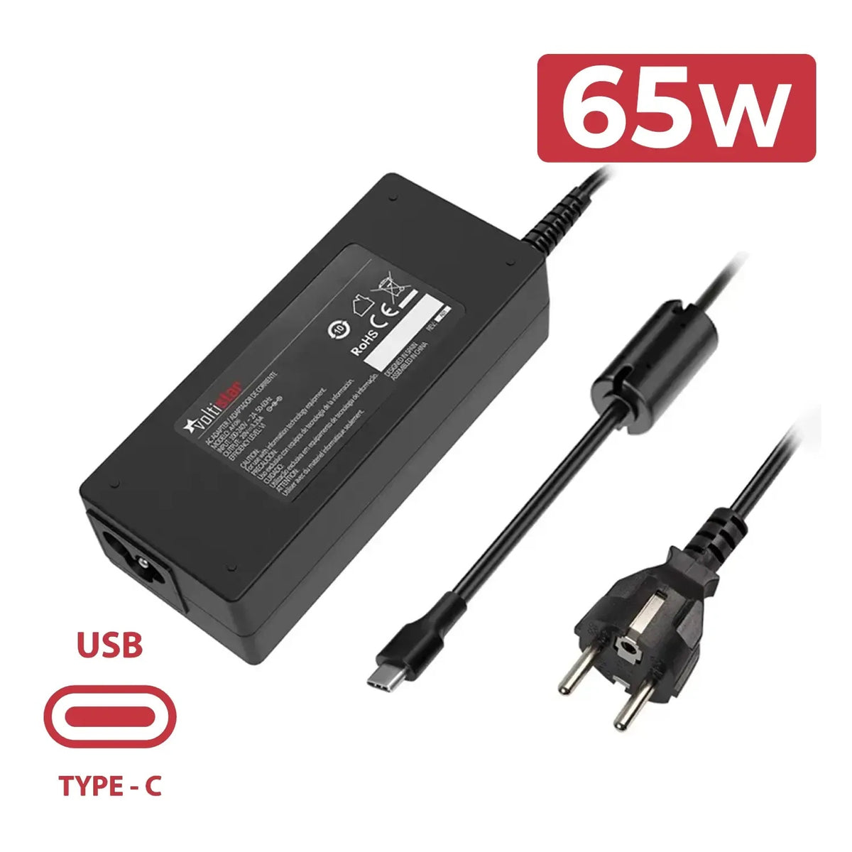 Cargador Multivoltaje Usb-C Para Portátil Lenovo 20V 3.25A 65W