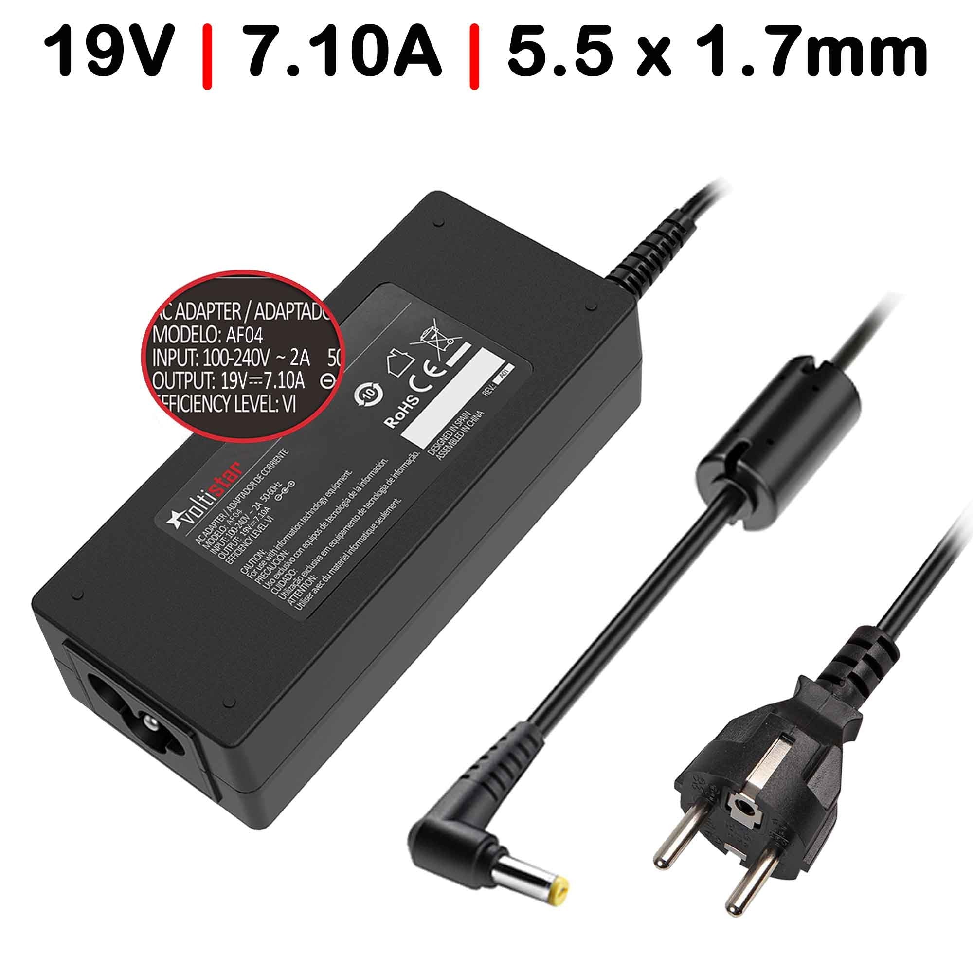 Cargador Para Portátil Acer Aspire 1360 1510 1520 19V 7.10A 135W 5.5X1.7Mm