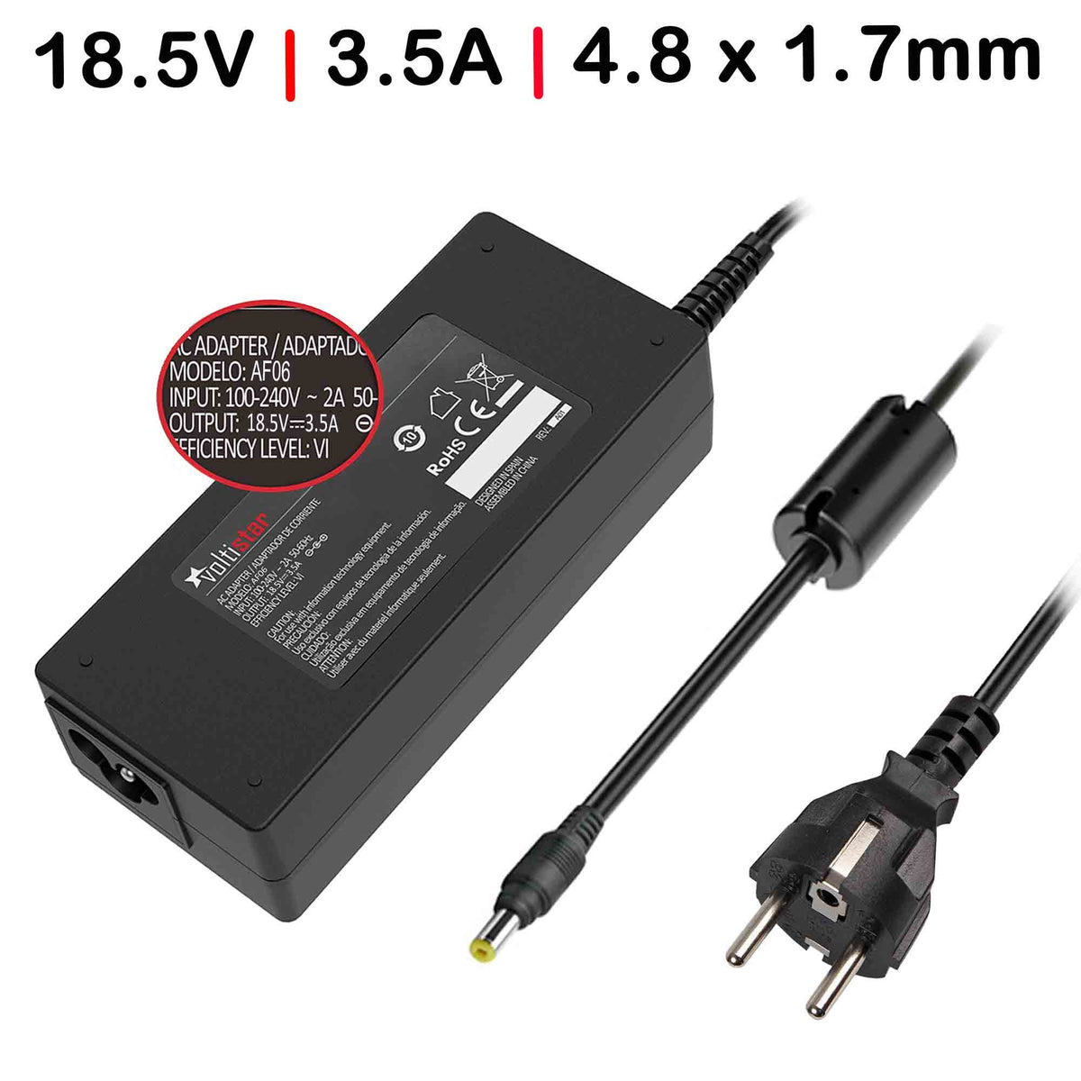 Cargador Para Portátil Hp 18.5V 3.5A 65W Clavija Amarilla