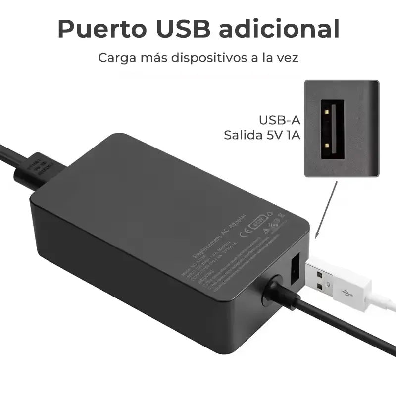 Cargador Para Portátil Microsoft Surface Pro 3 Con Usb Adicional
