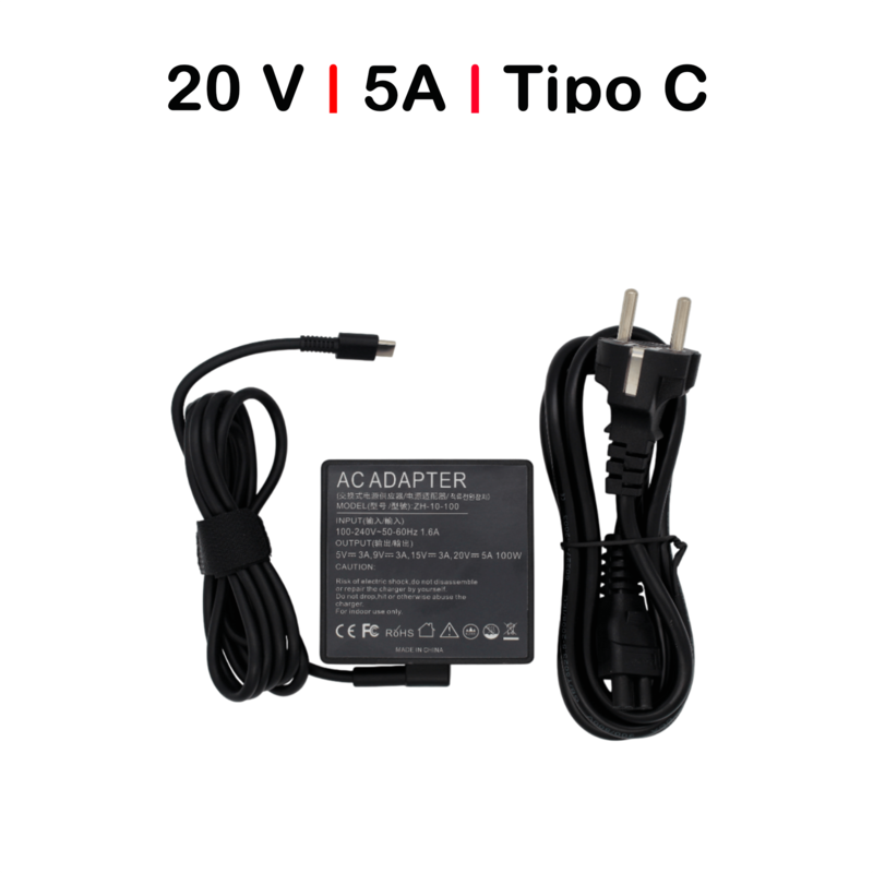 Cargador Para Portátil Multivoltaje Lenovo Usb C 100w Negro