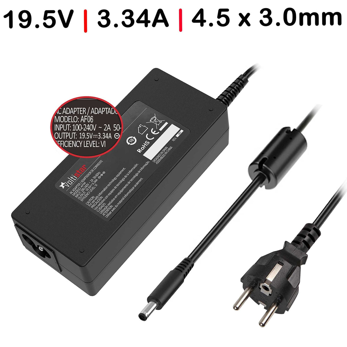 Cargador Para Portátil Dell La65Ns2-01 4.5X3.0Mm 19.5V 3.34A 65W