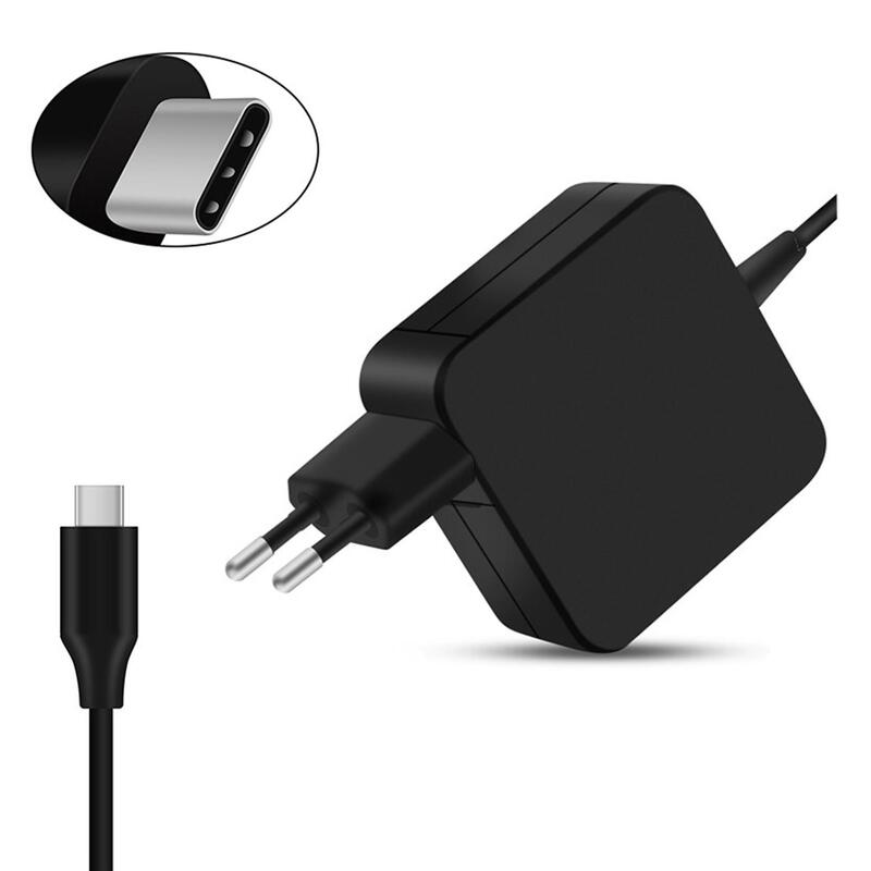 Cargador Rápido 65w Cuadrado Usb C 5v 9v 12v 15v 18v 20v Para Dell Hp Asus Lenovo Color Negro