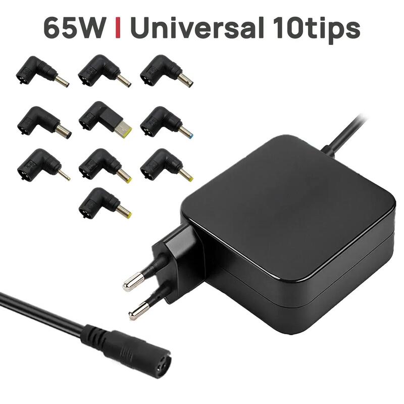 Cargador Universal De Pared Portable 65w 10tips 10 Conectores Asus Lenovo Hp Dell