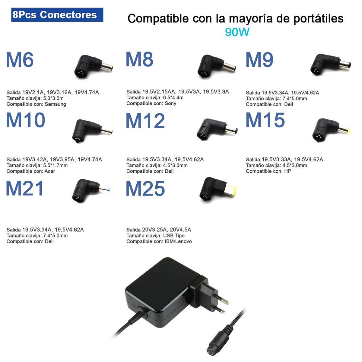 Cargador Universal De Pared Ultra Portable 90W