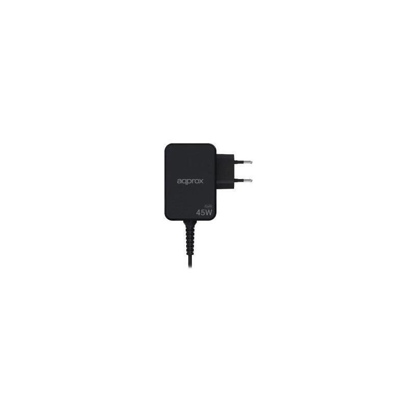 Cargador Usb Gan Approx 45w Cable Usb-C Soldado 1.8m Pd Color Negro