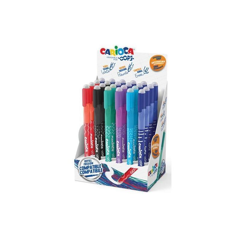 Carioca Bolígrafo Oops Borrable Colores Surtidos Caja Expositora De 24