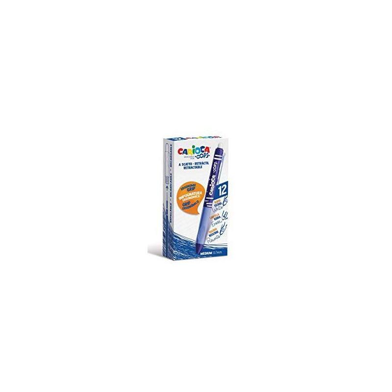 Carioca Bolígrafo Retráctil Oops Borrable Monocolor Azul - Caja De 12