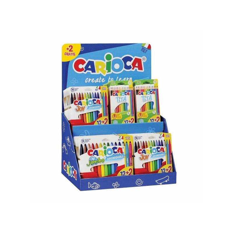 Carioca Expositor Sobremesa De 48 Unidades Surtidas 12+2 Gratis - Colores Surtidos