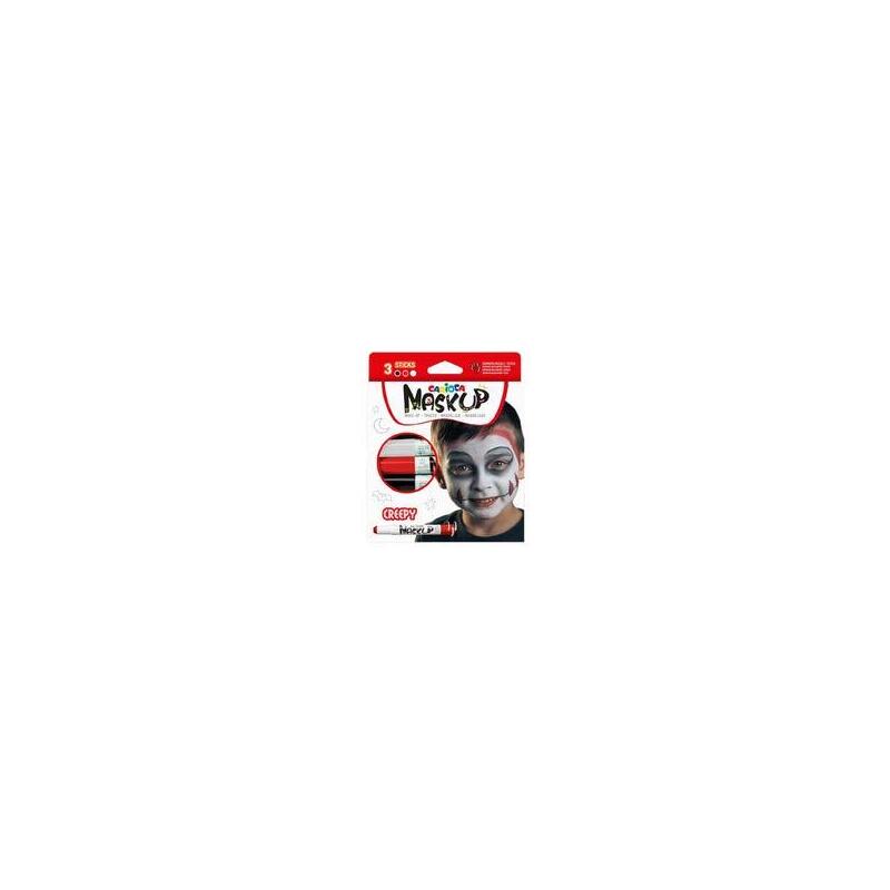 Carioca Mask Up Creepy Pack De 3 Colores Para La Piel - Colores Brillantes - Lavables - Base Agua - Incluye Dos