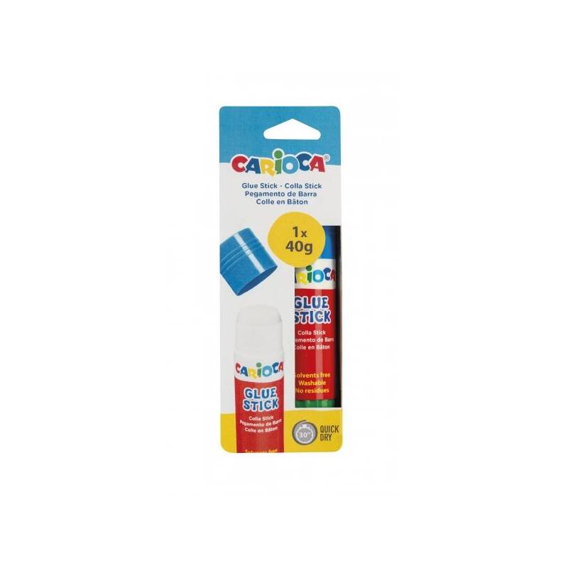 Carioca Pegamento Barra 40gr - Ideal Para Casa, Colegio Y Oficina - Pega Papel, Fotos Y Tejidos - Sin Disolventes -
